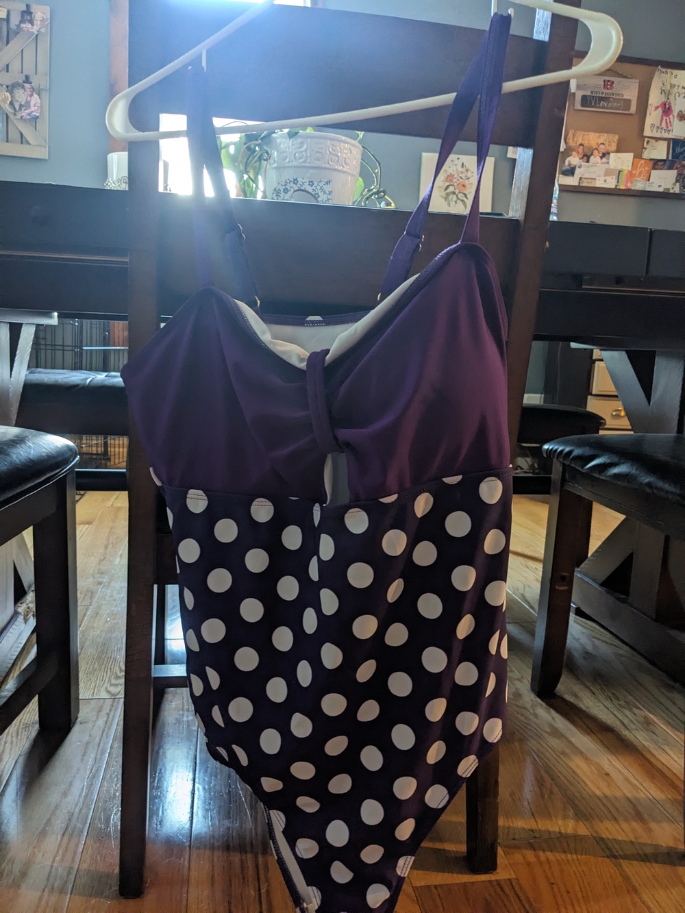 Purple Polka Dot One-Piece Swimsuit